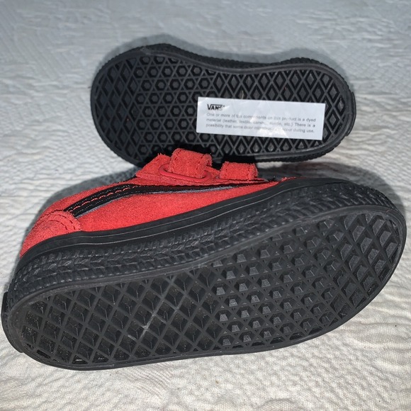 Vans Toddlers Old Skool  RED Black TRIM Toddler Size US 4 Shoes Sneakers EUC - Picture 6 of 6